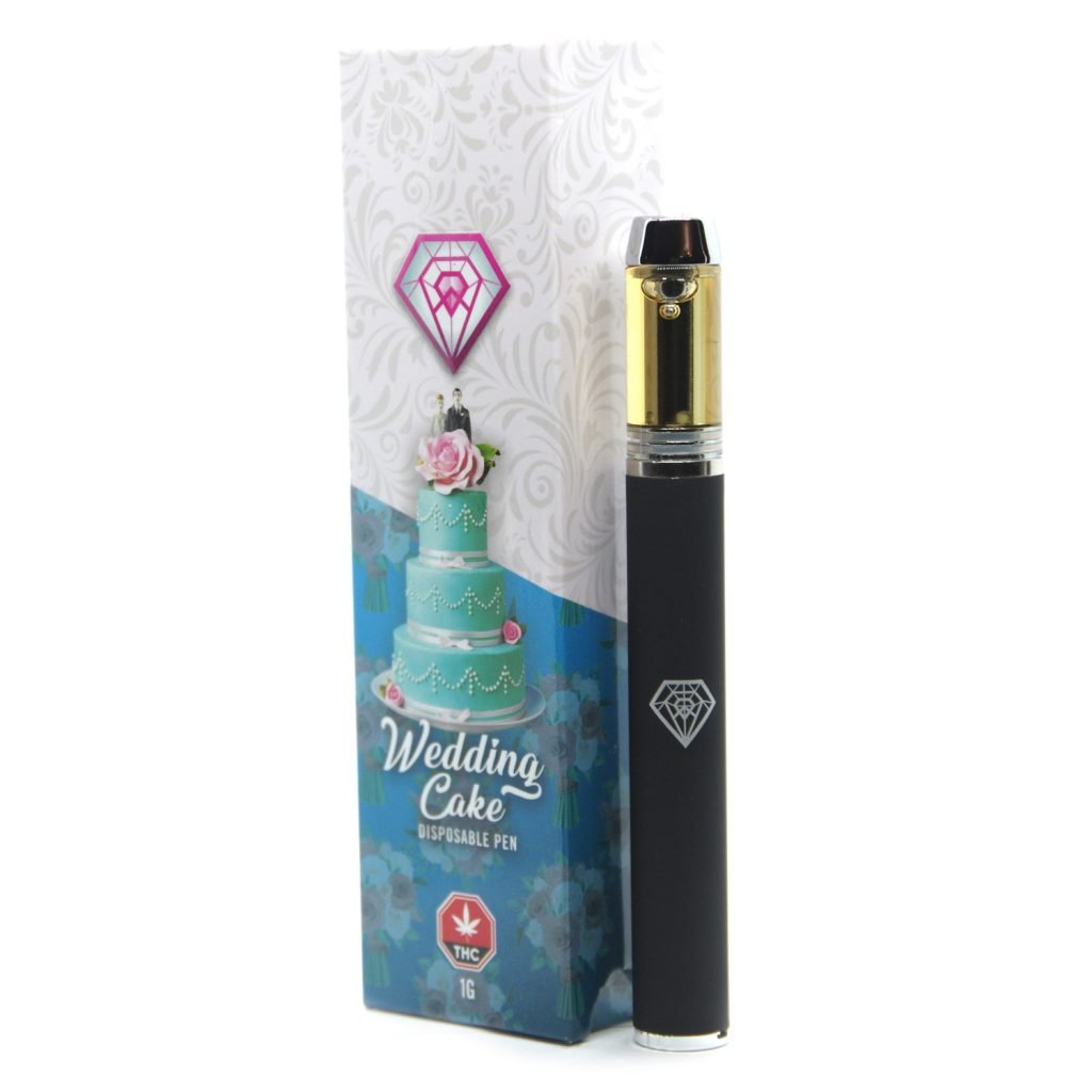 E60BE338-19DF-4C86-8AF2-E0E0394B615E Wedding Cake (Indica Dominant Hybrid) - Diamond Extracts Distillate Disposable Pen 1 Gram - Image 1