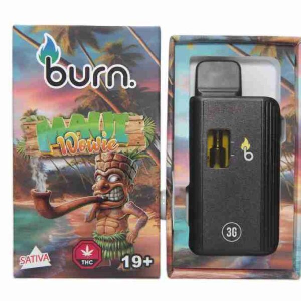Burn Disposable Vapes – Maui Wowie (Sativa Dominant Hybrid) (3 Gram)