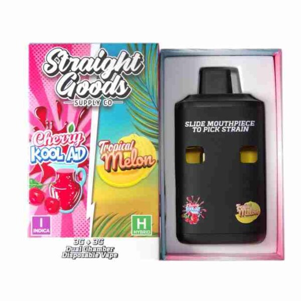 Straight Goods Dual Chamber Vape – Cherry Kool Aid + Tropical Melon (3 Grams + 3 Grams)