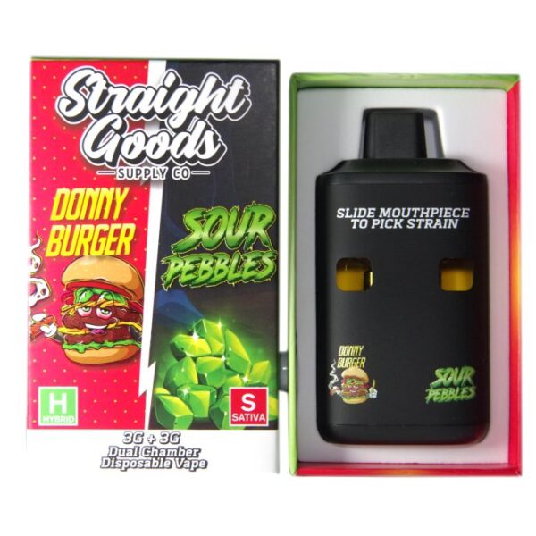 Straight Goods Dual Chamber Vape – Donny Burger + Sour Pebbles (3 Grams + 3 Grams)