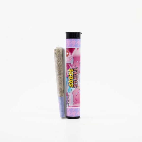 Premium Pre-rolls – Triple Scoop (Indica) Infused with live resin, liquid diamond and kief