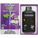 Straight Goods Dual Chamber Vape – Grape Distillate + Purple Ape Sauce (3 Grams + 3 Grams)